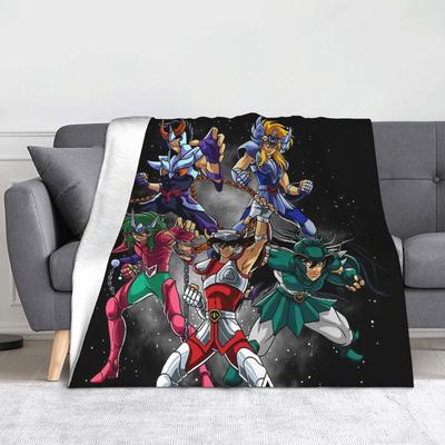 Saints Seiya Knights of the Zodiac Blankets Coral Fleece Plush Spring Autumn Lightweight Throw Blanket for Home Office Rug Piece