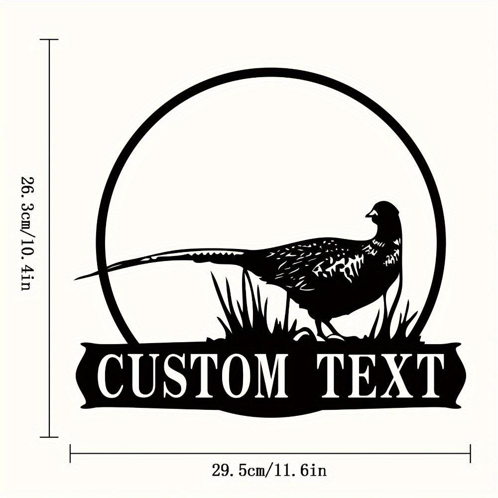Metal Wall Art Peacock Silhouette Personalized Home Office Decor Matte Finish Reusable