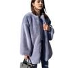 Womens Mid-Length Faux Fur Coat Long Sleeve Warm Winter Outerwear Street Style