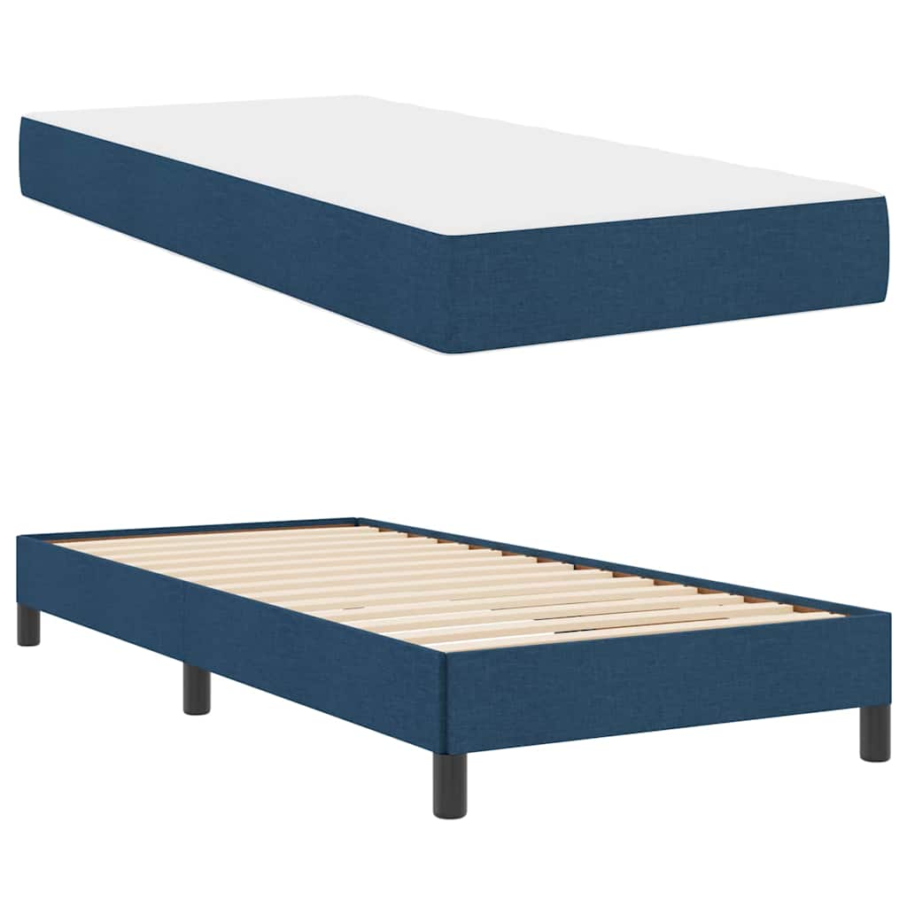 Box Spring Bed with Mattress Blue 80 x 200 cm Fabric