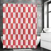 Red and White Blocks Shower Curtain Washable Dirt-Resistant Shower Head Waterproof Polyester Bath Curtain For Home Decor
