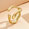Fashion Stainless Steel Waterproof Open Ring Personality Charms PVD Real Gold Plated Trendy Jewelry for Women