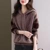 Women Knit Sweater Autumn Winter Lazy Style Casual Hooded Loose Long Sleeve Top Base Layer Shirt