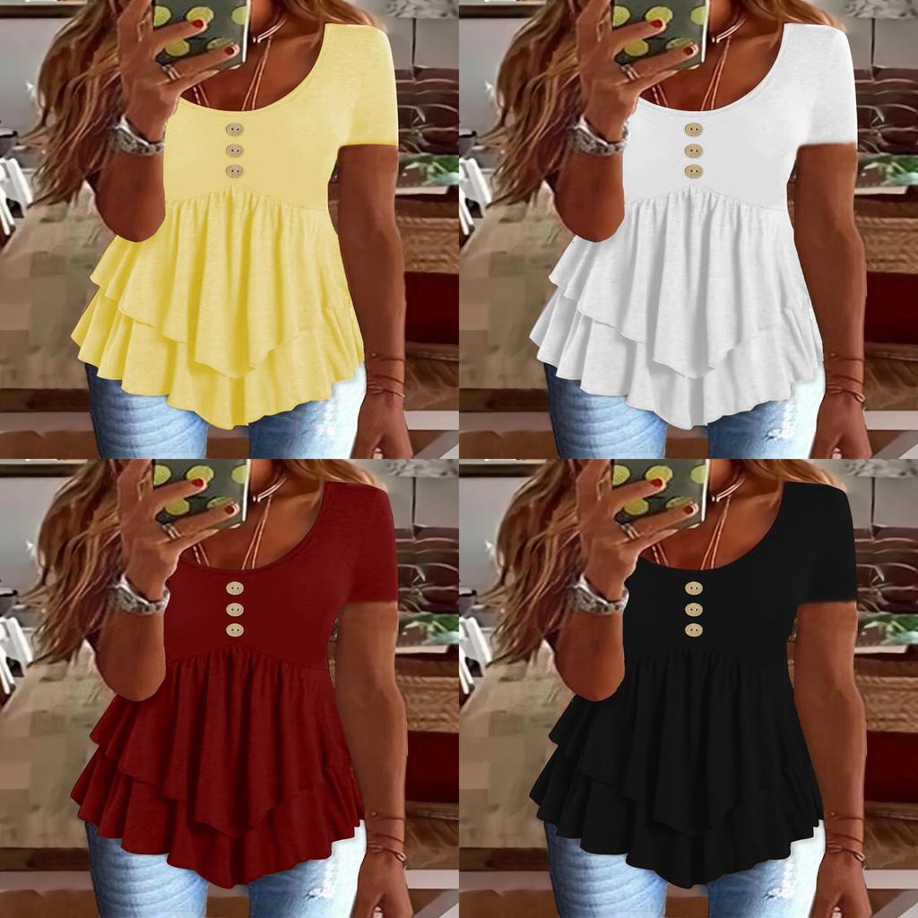 Summer Ladies T Shirt With 3d Pattern In Cotton Blend For Casual Wear