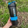3-lagige Shaker-Flasche, Protein-Mix-Shake-Becher, Sport-Fitness-Wasserbecher, 550 ml, skalierte Plastikwasserflaschen mit Medikamentenbox