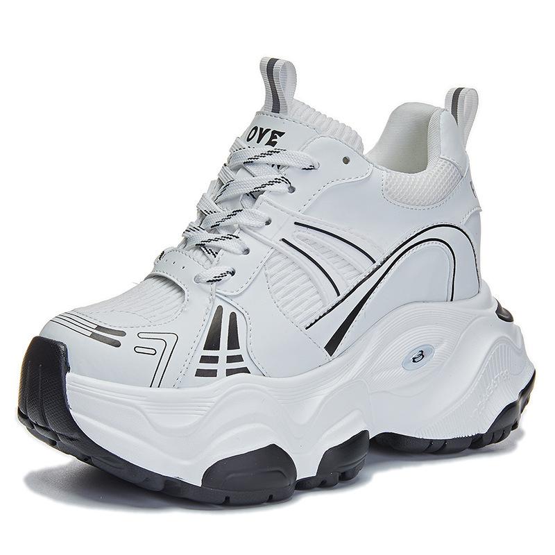 Νέα αναπνέοντα παπούτσια τύπου "dad shoes" με αύξηση ύψους εσωτερικά, πλατφόρμα, πλέγμα, μικρά αθλητικά και παπούτσια ελεύθερου χρόνου Α