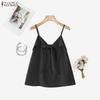 ZANZEA Women Bows V-Neck Casual Sleeveless Straps Camisoles Tank Tops