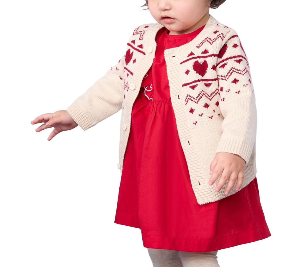 Petit Bateau Cardigan Milky Size 36 95cm A0EBI, White/Red, Months,