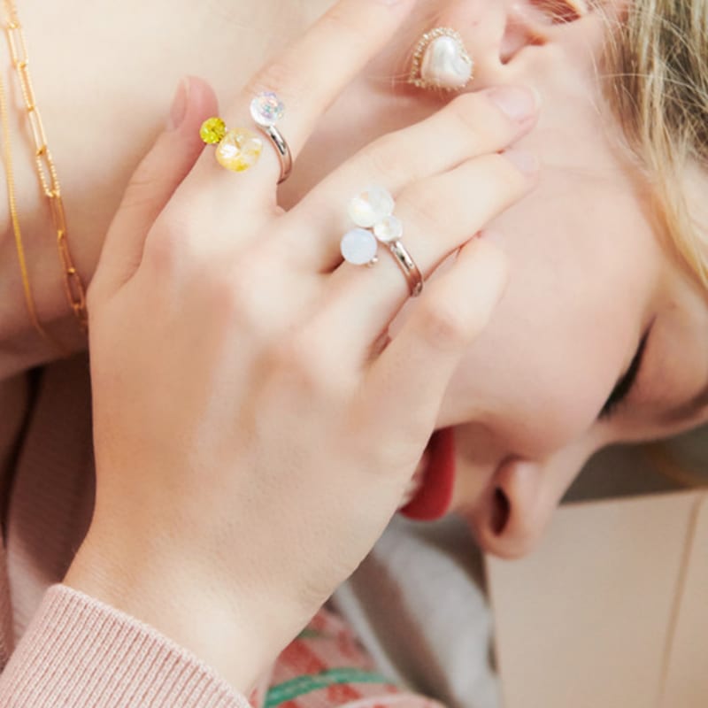 VINTAGEPINK Bubble Bubble 925 Silver Ring 2 Colors