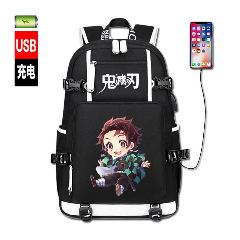 Ghost Annihilation Blade School Bag Male Tanjiro You Bean Junior High School High School College Student Animation Peripheral Backpack Luminous