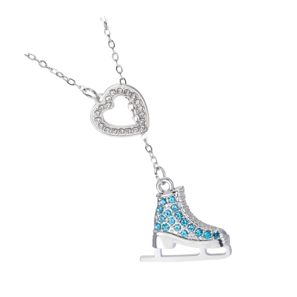 Sweet Candy Colored Alloy Skating Charm Necklace Featuring Crystals for Fashion Appeal