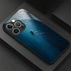 Deep Blue Sea White Kayak Electroplated Glass Phone Shell For iPhone 16 15 Pro Max 14 13 12 17 Pro Shock‑Absorbing Hard Case