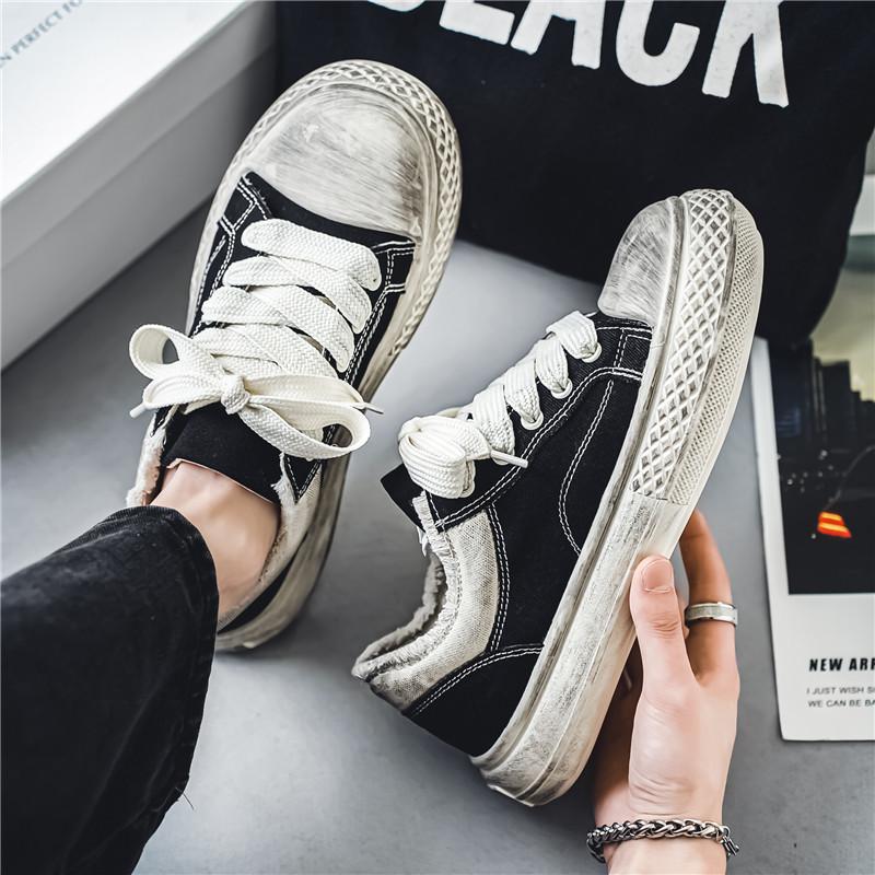 

2024 live broadcast model, four-season canvas platform-soled outdoor shoes, retro and old student casual men s board shoes, versatile and dirty men 39 чорний