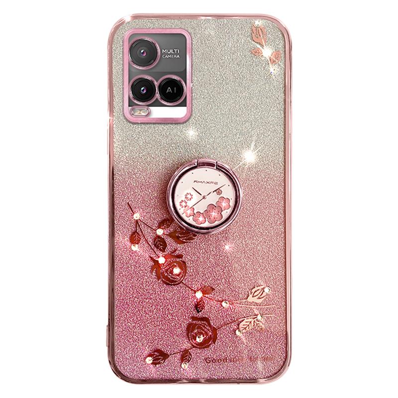 

KADEM For vivo Y21/Y33s/Y21s/Y21t 4G/Y21e 4G/Y21a 4G/Y33t 4G Cover TPU Phone Kickstand Case Rose Gold