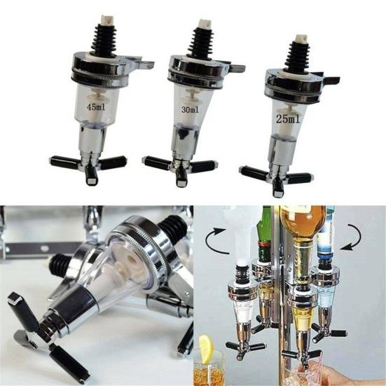 25/30/45ml Wall Mounted Stand 4 Bottle Beer Wine Dispenser Home Bar Pourer