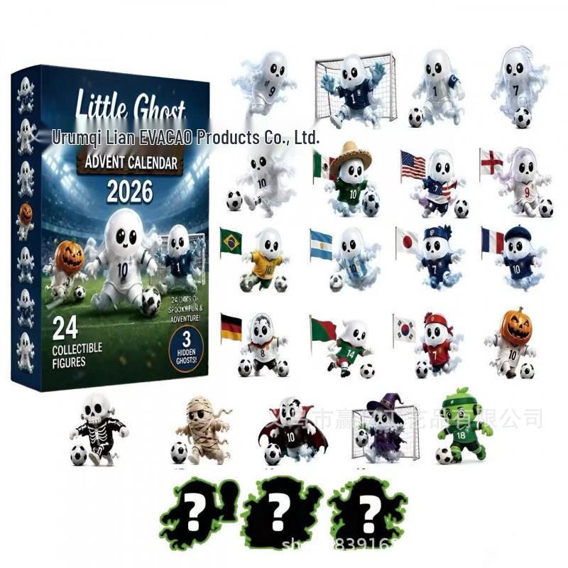 2026 Halloween Witch, Ghost & Goblin Countdown Calendar with Acrylic Pendant Blind Box