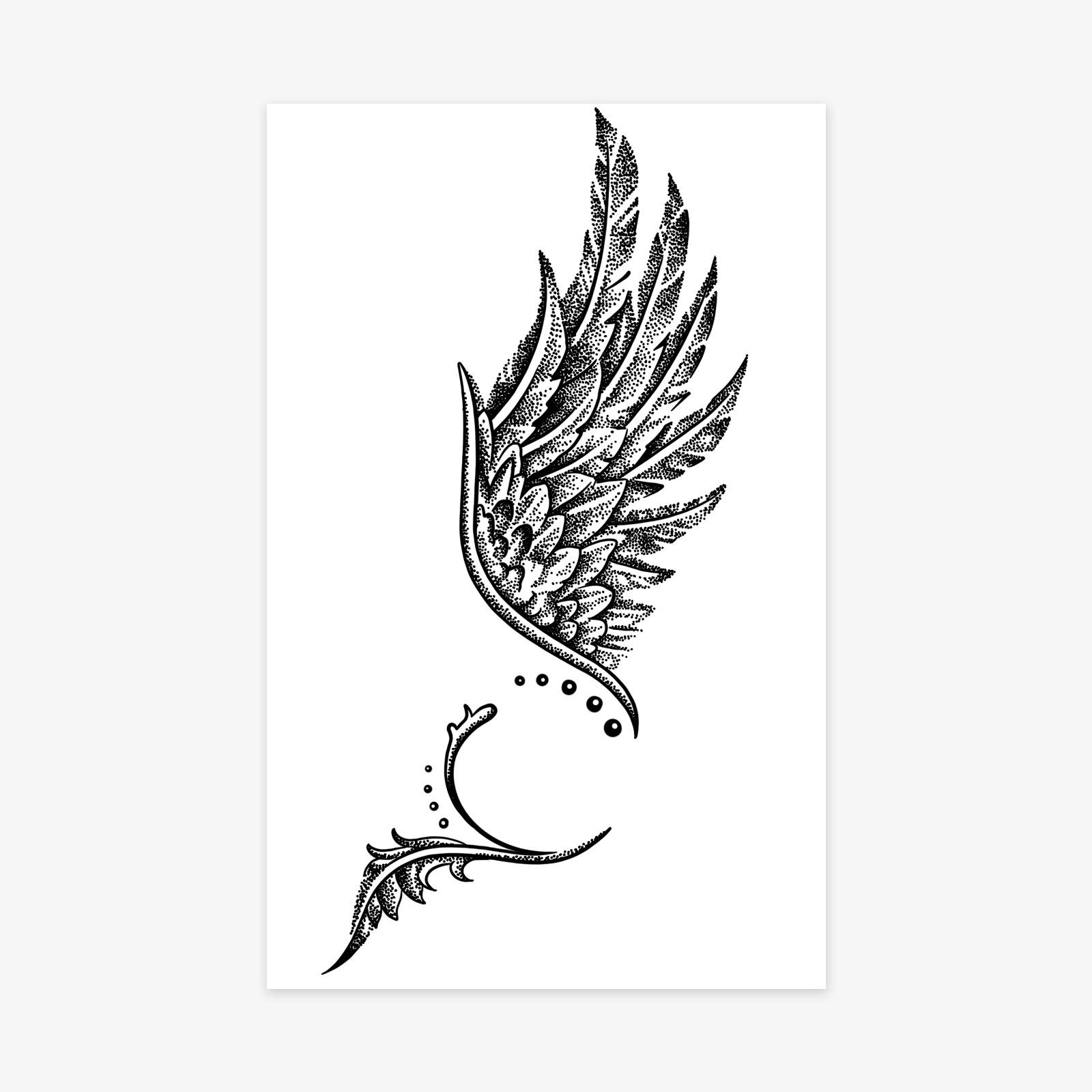 Simple high-end feeling small fresh personality beautiful bouquet tattoo sticker 12*19