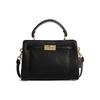 Lane Pebbled Leather With Snakeskin Print Leather Handbag, Shoulder Bag, Crossbody Bag Small Womens Black