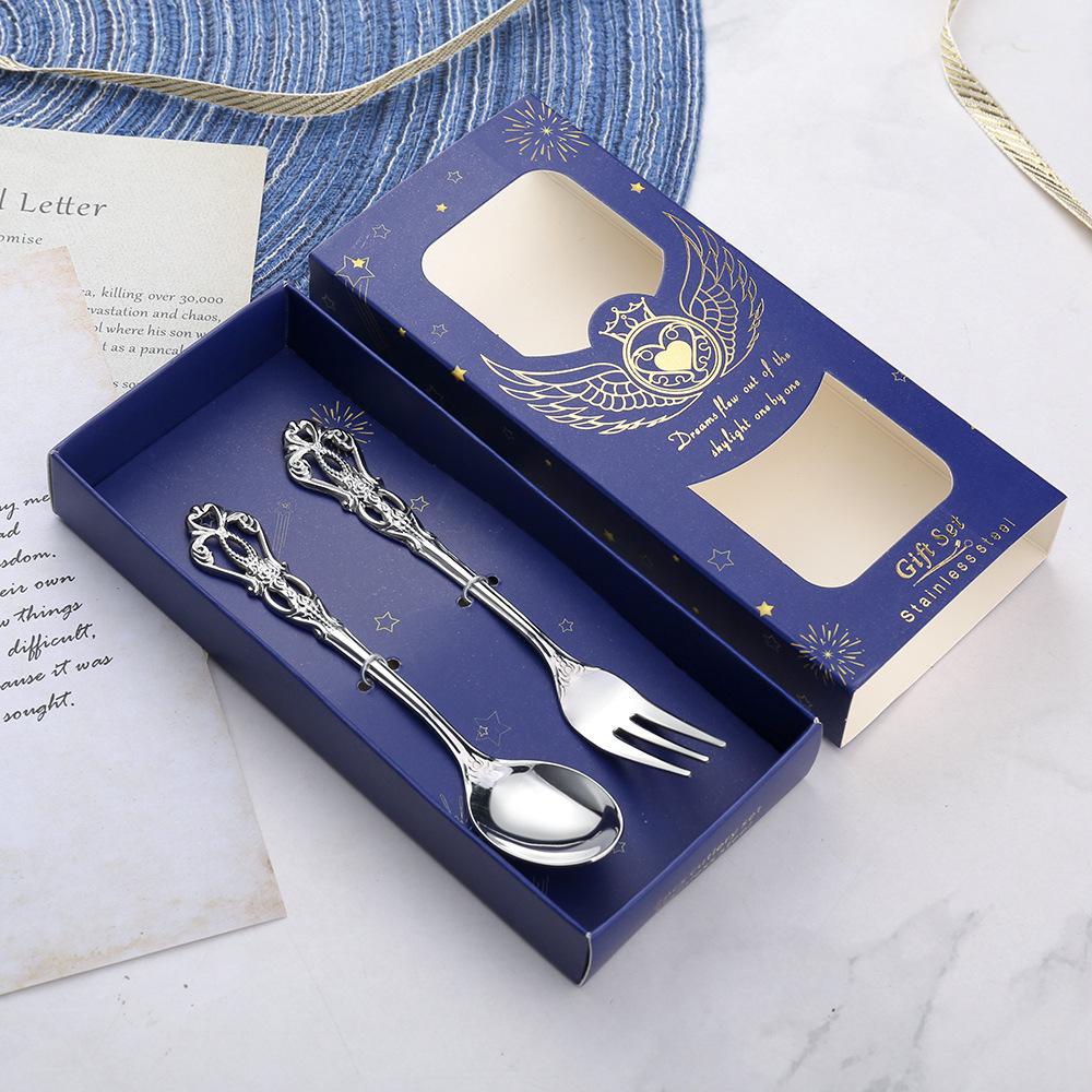 HANYANG 304 Stainless Steel Tableware Family Hotel Supplies Steak Fork and Spoon Set Western-style Tableware