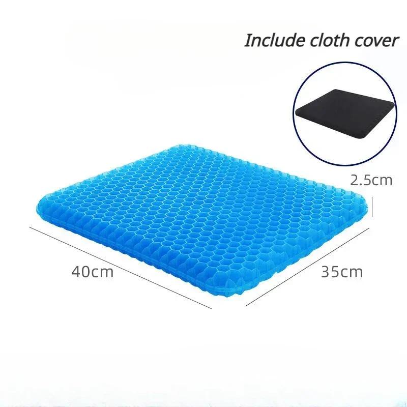 Almofada de assento de gel dupla espessura ovo gel almofada de verão para alívio de pressão almofada de cadeira respirável assento de carro cadeira de escritório almofada macia