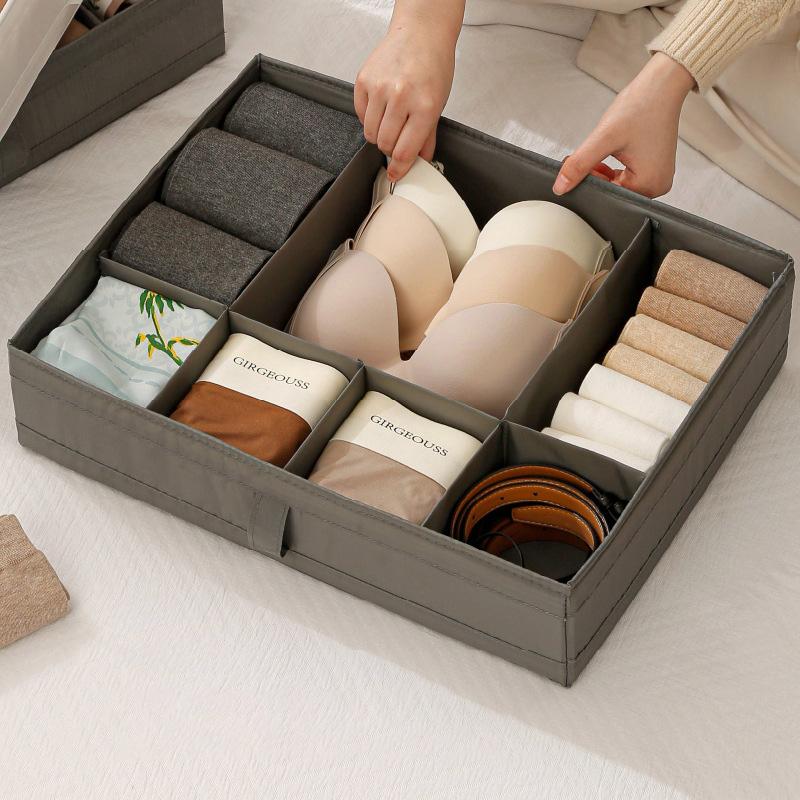 Closet Drawer Organizer Box Foldable Underwear Organizer Box Multiple Lattices Separated Sock Bra Storage Drawer  Save Space