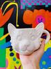 Mug Ceramic White Cat Shape Walking Personalized Vase Coffee Birthday Gift Nordic Style Soft Adorable Healing Desktop Decoration