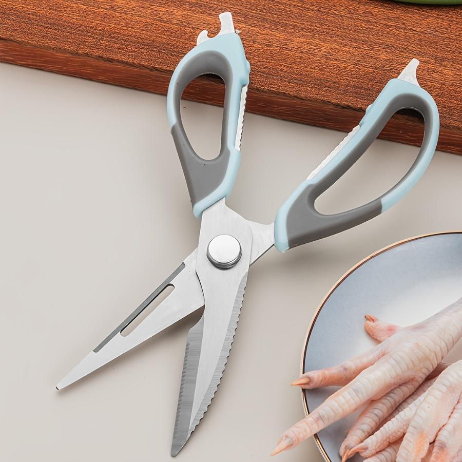 Multi-functional Kitchen Shears with Magnetic Holder - Sticks To Fridge Surfaces, Ultra-Sharp Stainless Steel Poultry Scissors for Cutting Chicken