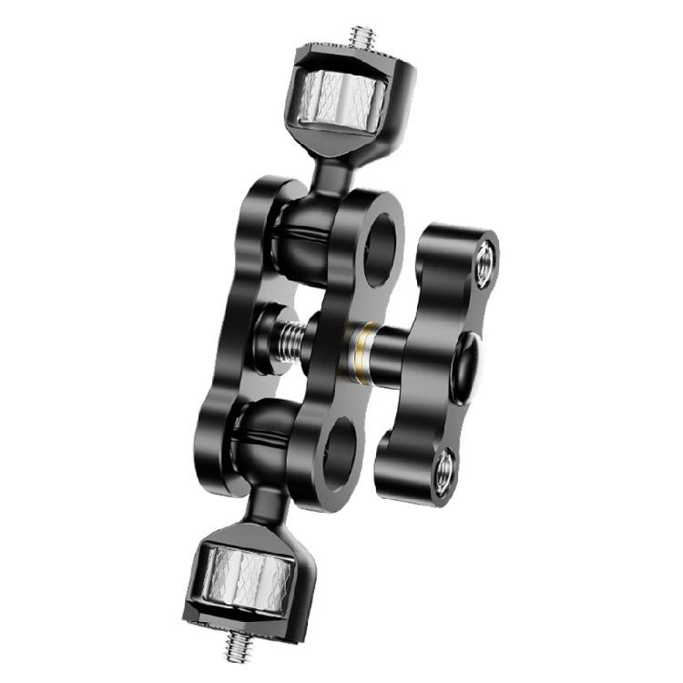 Double Ballheads Flexible Arm Clamp 1/4in Screw Mount for Camera Accessories Mount Aluminum Alloy Clamp