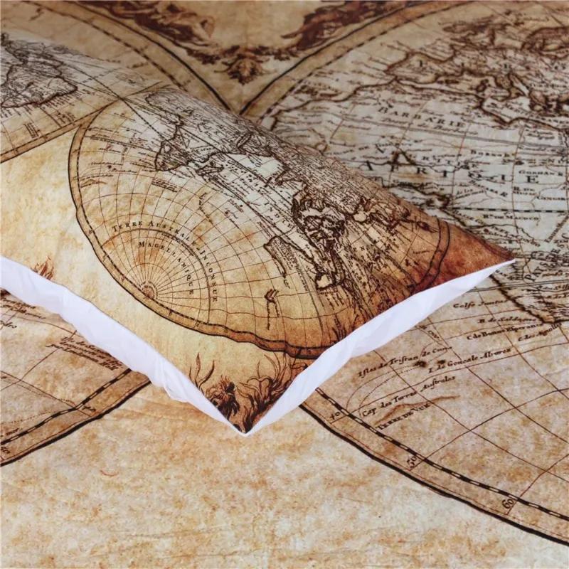 Comforter Bedclothes Brown Double Bed Home Textile Map Comforter Bedding Set Queen Size Bedding Set Luxury S