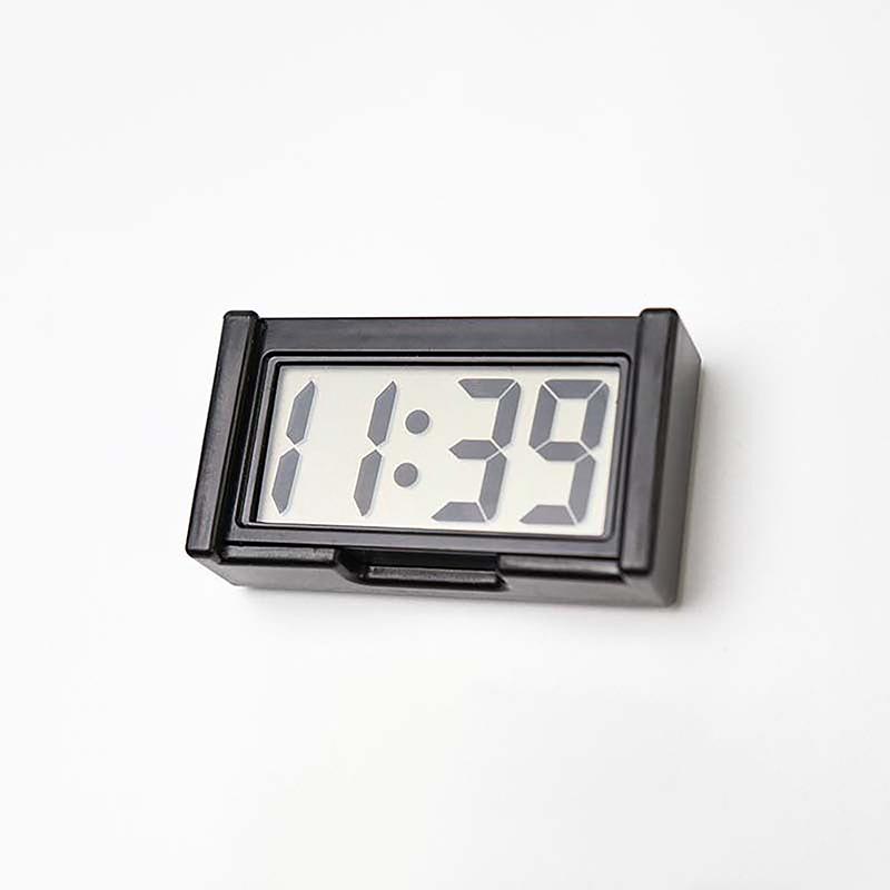 Mini Car Dashboard Digital Clock Vehicle Self-Adhesive With LCD Time Day Display
