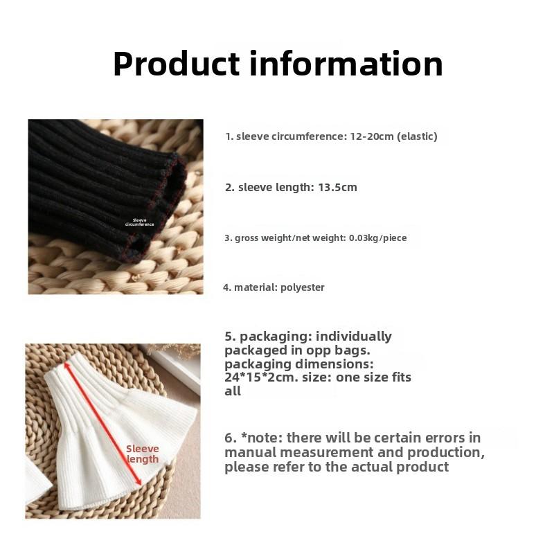 Hot Selling Autumn and Winter New Knitted Cuffs To Keep Warm Elastic Bottoming Decorative Fake Sleeves Simple and Versatile