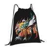 Custom Saint Seiyas Drawstring Backpack Women Men Gym Sport Sackpack Foldable Anime Shopping Bag Sack