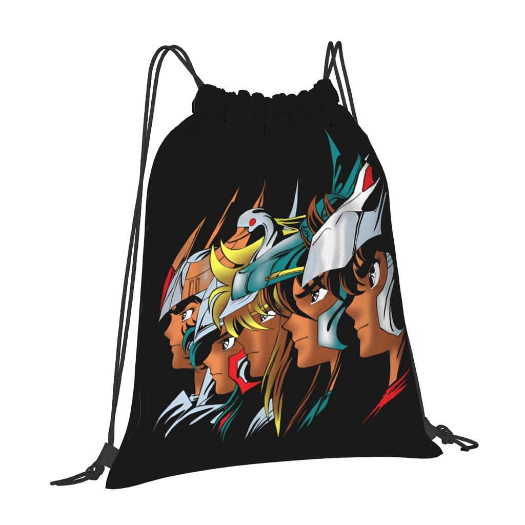 Custom Saint Seiyas Drawstring Backpack Women Men Gym Sport Sackpack Foldable Anime Shopping Bag Sack