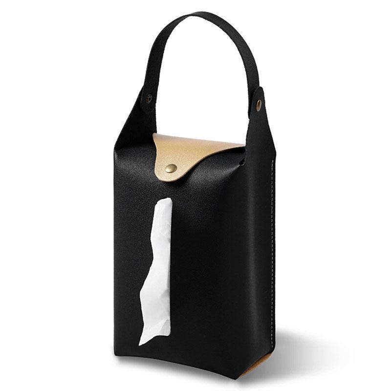Car Hanging Tissue Box Leather Paper Towel Storage Truck Bag Family Trip Organizer Vehicle Decoration Headrest Tissue Holder