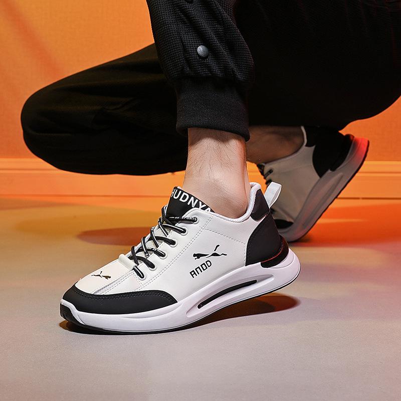 Erkek Ayakkabı Bahar Yeni Baba Ayakkabı Günlük Spor Ayakkabılar Erkek Deri Bağcıklı Öğrenci Ayakkabıları Trendy Moda Ayakkabılar