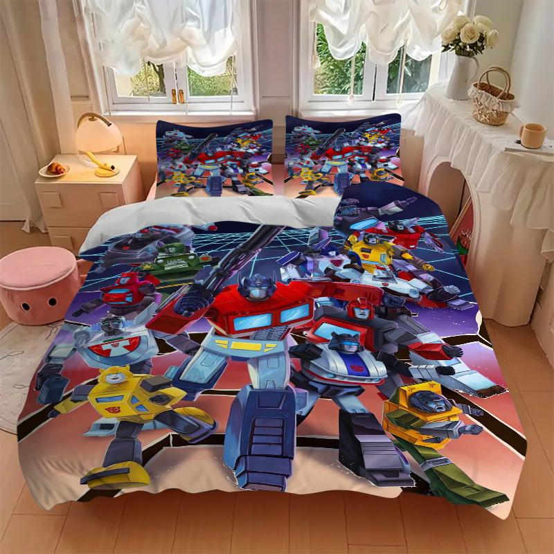 Transformers Cyberverse Heroes Print 3Pcs Bedding Setduvet Cover With 2 Bedropillowcase Home Birthday Gift