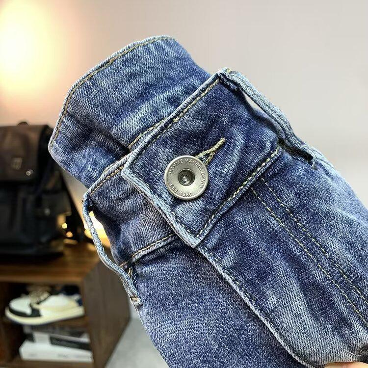 Men's Summer Thin Ripped Denim Shorts with Embroidery - Personalized Casual Breeches by Fashion Brand