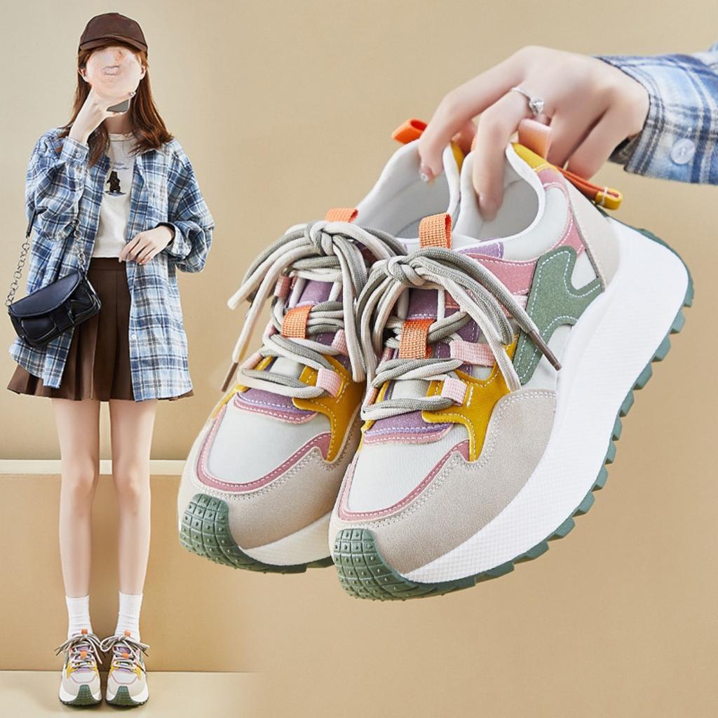 Běžecké sportovní boty s tlustou podrážkou zvyšující výšku, ležérní