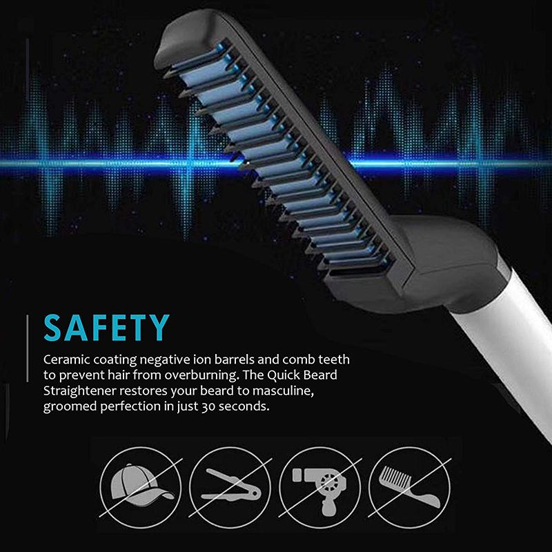 Multifunctional Electric Hair Comb Brush Beard Straightener Beard Straightening Comb Straight Hair Curler Styling Tools for Men