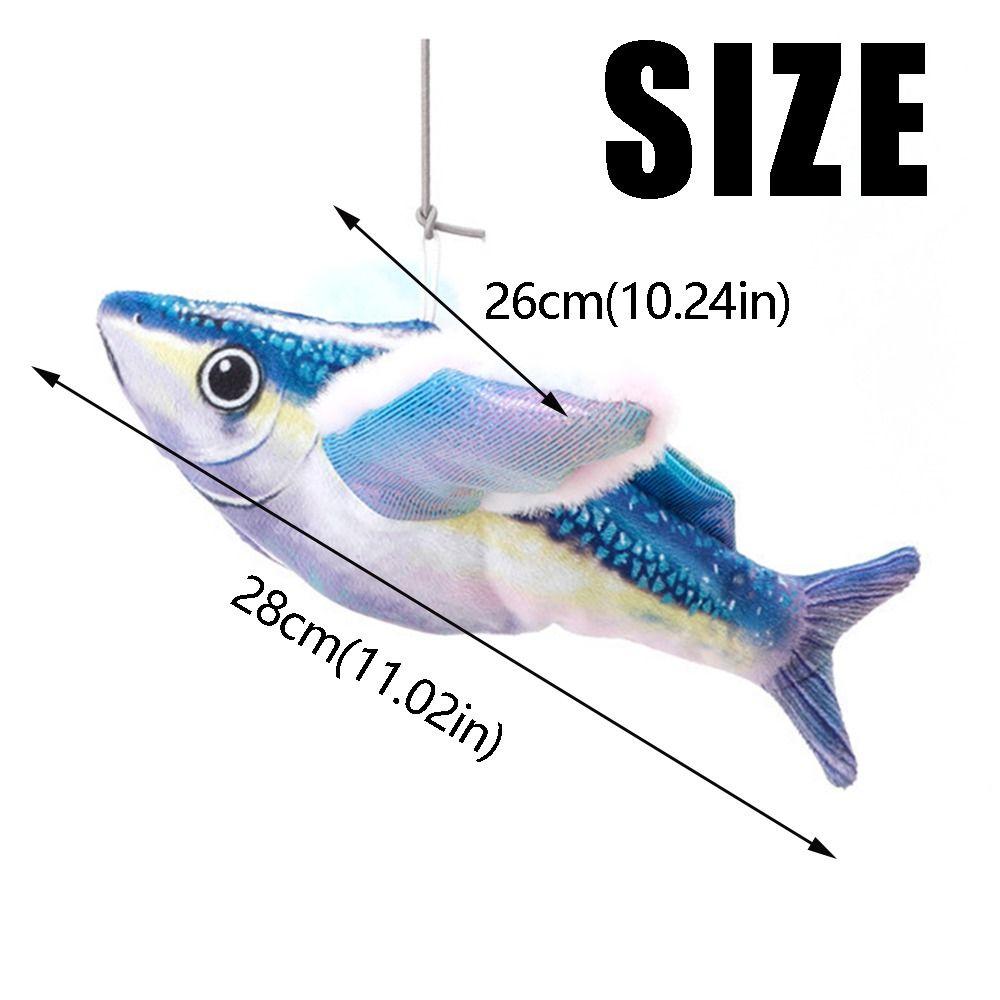 Plush Interactive Cat Toys Fish Shaped No Flying Flapping Fish Cat Toys Lightweight Colorful Electric Fish Toys for All Ages