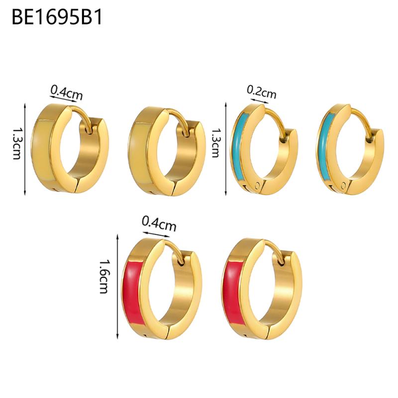 CARLIDANA Premium Ins Style 18K Gold Plated Mini Hoop Earrings Non-fading Stainless Steel Enamel Earrings For Ladies Women