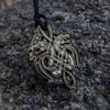 Vintage Viking Double Wolf Head Pendant Necklace Men's Jewelry Sweater Chain