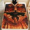 1PC Attack On Titan Print Flannel Blanket, High Quality All Seasons, Home Decor, Warmth and Comfort, Perfect for Christmas Gifts