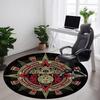 1PC Mayan Calendar Aztec Sun Office Round Area Rug, Mat Suitable For Office, Under Office Chairs Bedroom Living Room Home Decor, Room Deco