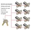 Cylinder Lock Tongue Door Bolt Latches Cabinet Drawer Lock with Key Sliding Door Wardrobe Lock Furniture Hardware