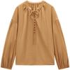 Aijutu Women's French Tie-Waist Chiffon Blouse