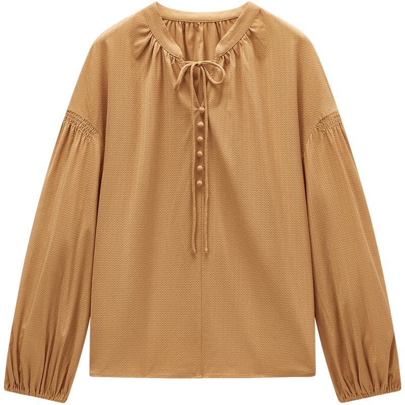 Aijutu Women s French Tie-Waist Chiffon Blouse M