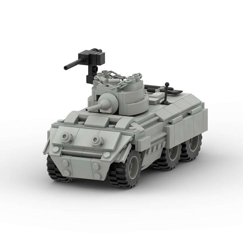 Military Truck Building Block Transport Vehicle M8 Light Armored Vehicle MOC Assembly Model Toys Gifts