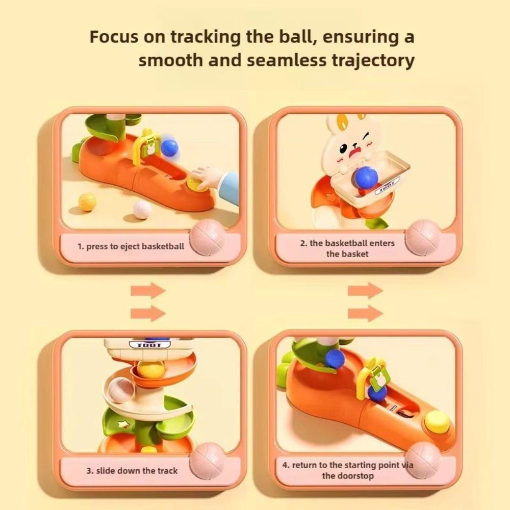 Rotating Design Rabbit Rail Car Ball Toys Press Mechanism Track Turn Around Toy Toddler Activities