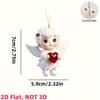 3pcs Cute Red Heart Little Angel 2D Flat Acrylic Pendant Backpack Small Pendant party DIY decorations Valentine's Day Gifts